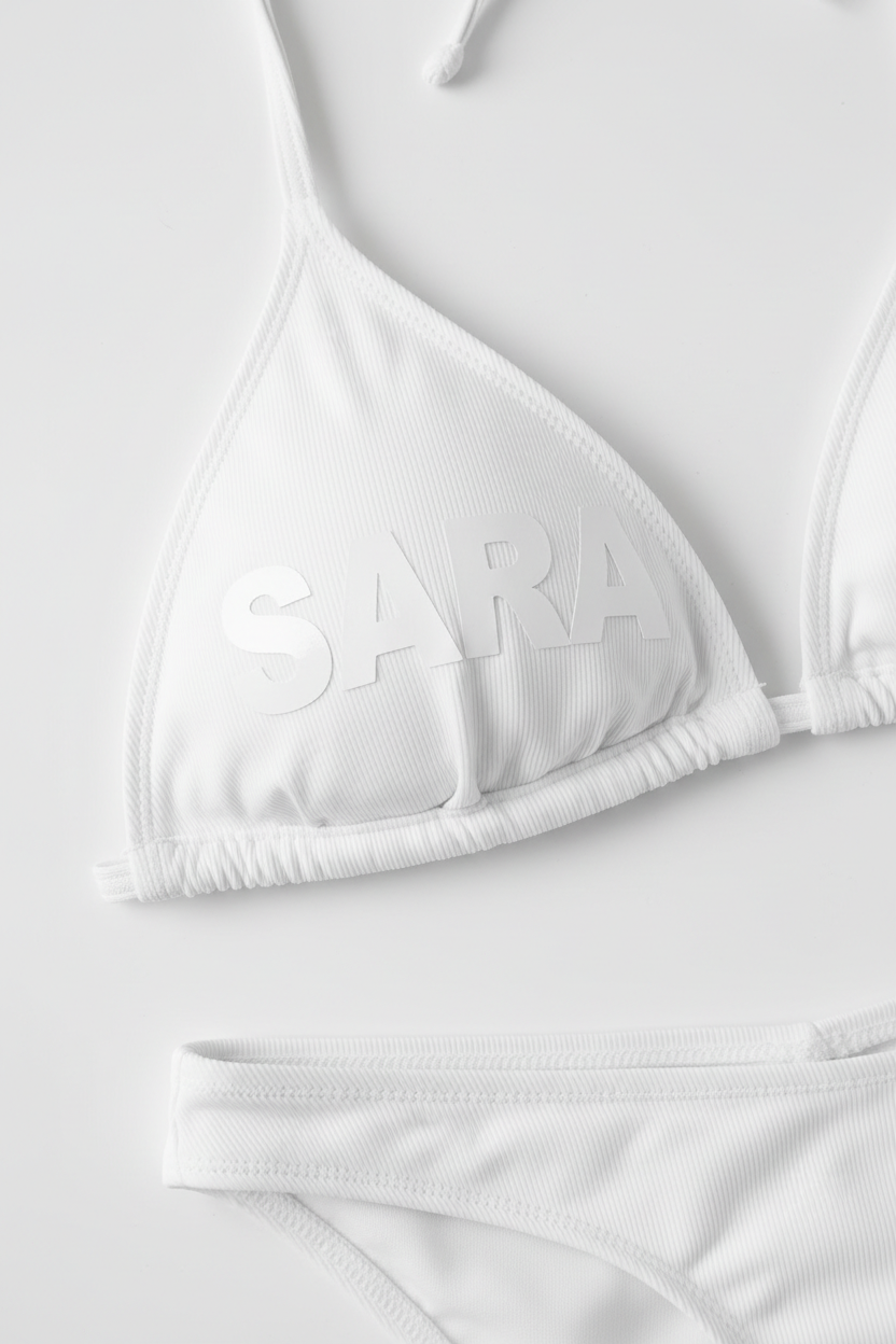 Bikini blanco vinilo personalizado