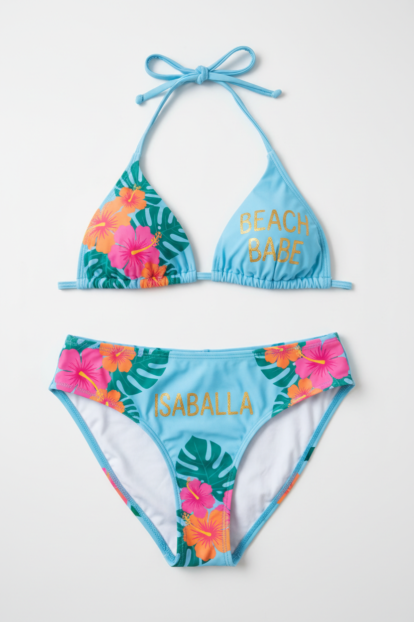 Bikini floral heat transfer