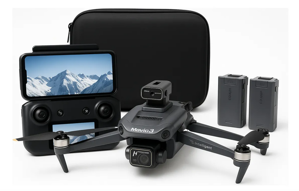 Dron D23, 4K, Sensor Obstaculo 2 Cámaras 3 Baterías Pantalla Negro.