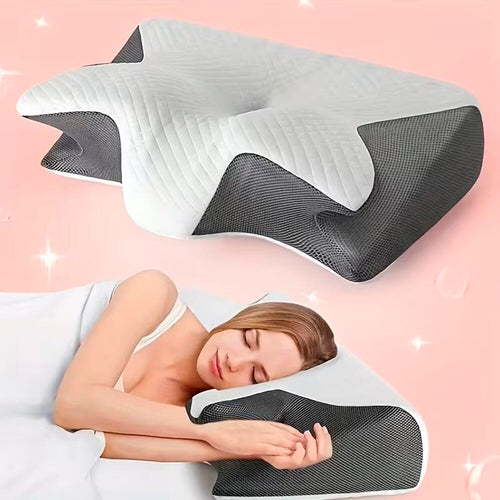 Almohada Cervical Ortopédica  Espuma de Memoria Anti Ronquidos y Ergonómica Cojín Mariposa para Dolor de Cuello y Espalda