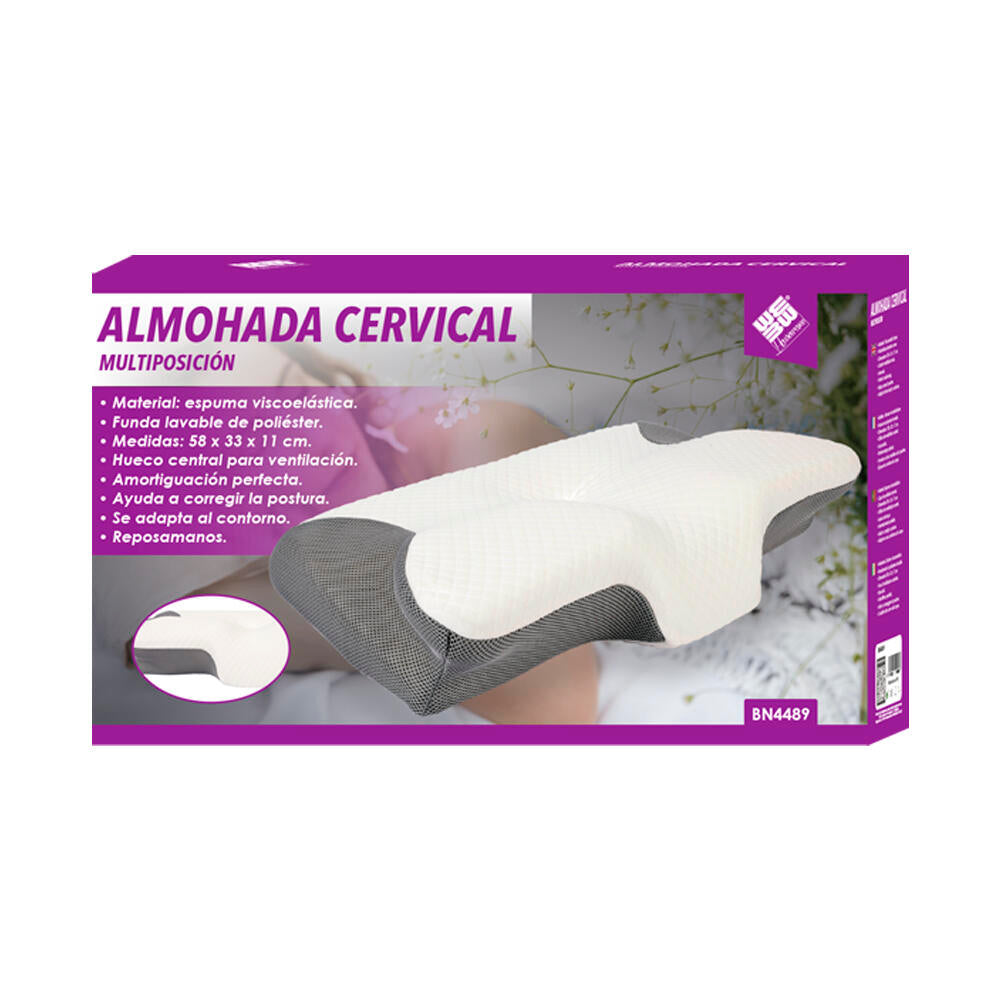 Almohada Cervical Ortopédica  Espuma de Memoria Anti Ronquidos y Ergonómica Cojín Mariposa para Dolor de Cuello y Espalda