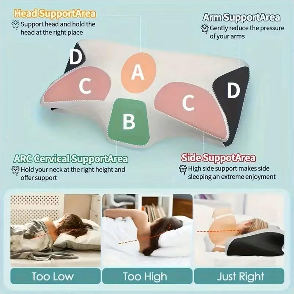 Almohada Cervical Ortopédica  Espuma de Memoria Anti Ronquidos y Ergonómica Cojín Mariposa para Dolor de Cuello y Espalda